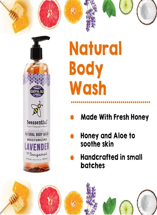 Beessential Natural Body Wash, Lavender | Sulfate-Free Bath and Shower Gel with Essential Oils for Men & Women, 8 oz - Image 3